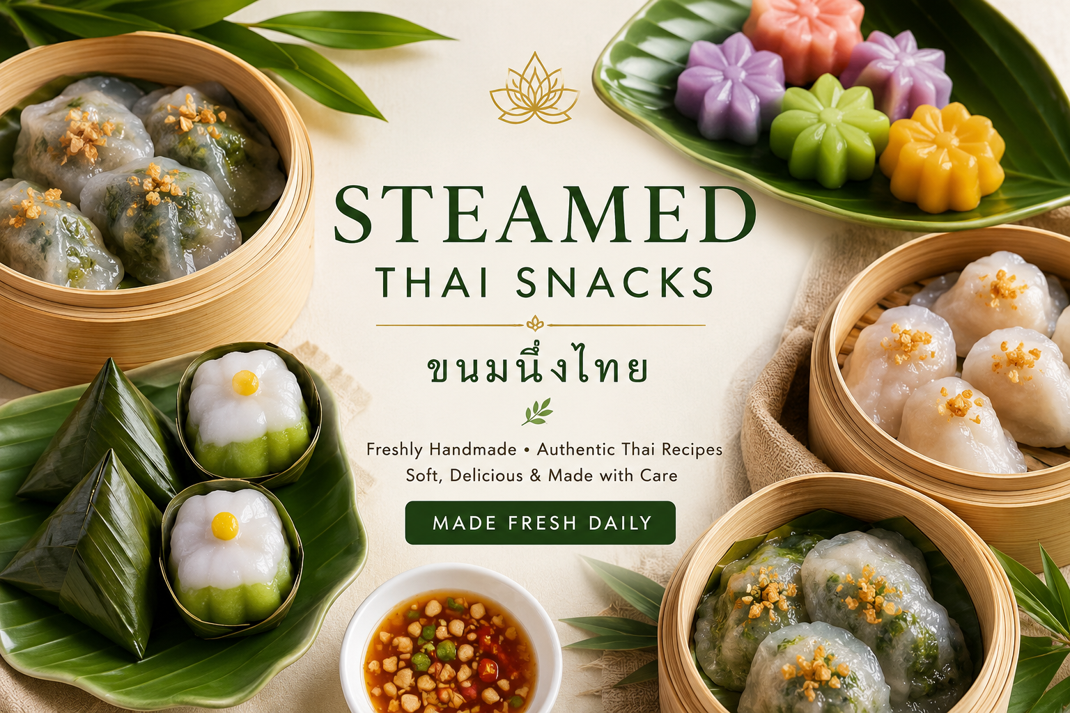 Steamed Thai Snacks ขนมนึ่งไทย