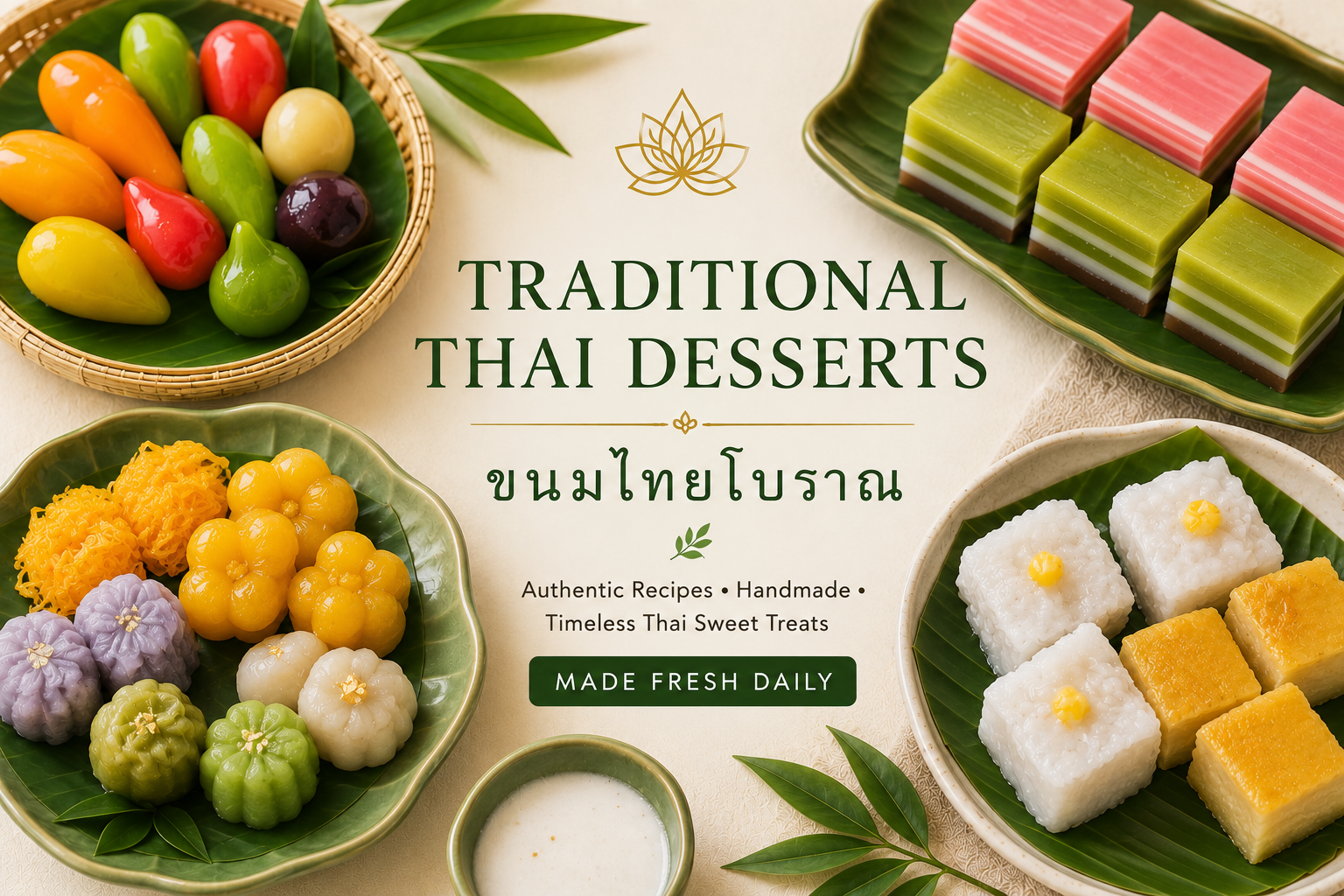Traditional Thai Desserts ขนมไทยโบราณ