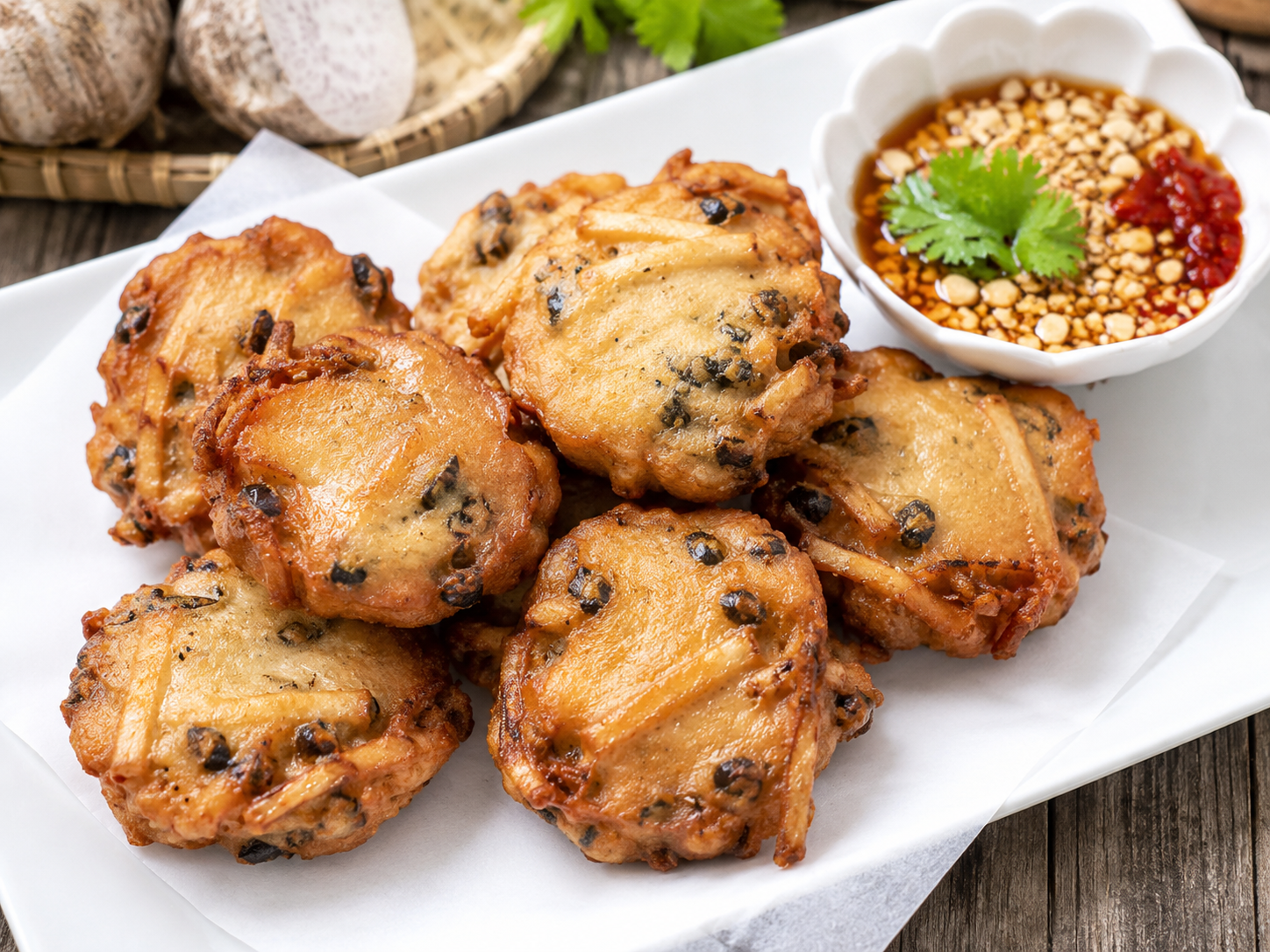 Thai Fried Dough Bites with Dipping Sauce — ขนมขาหมู พร้อมน้ำจิ้ม