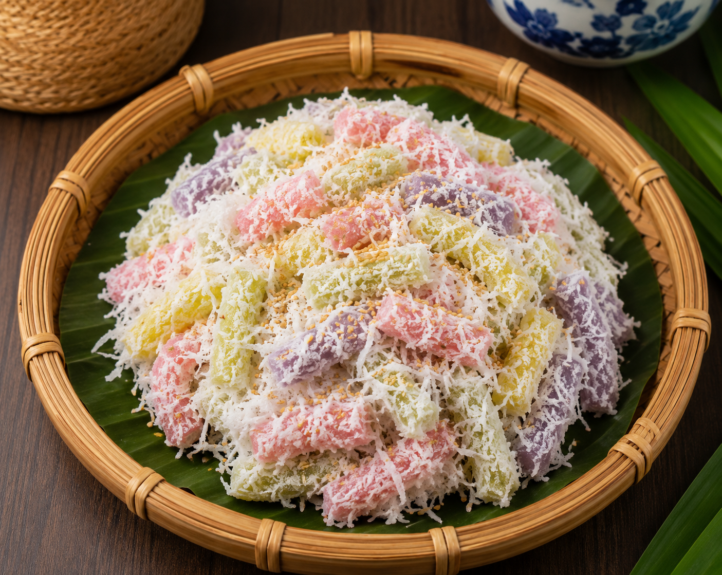 Sweet Rice Worm Dumplings with Coconut — ขนมด้วง คลุกมะพร้าวโรยงา