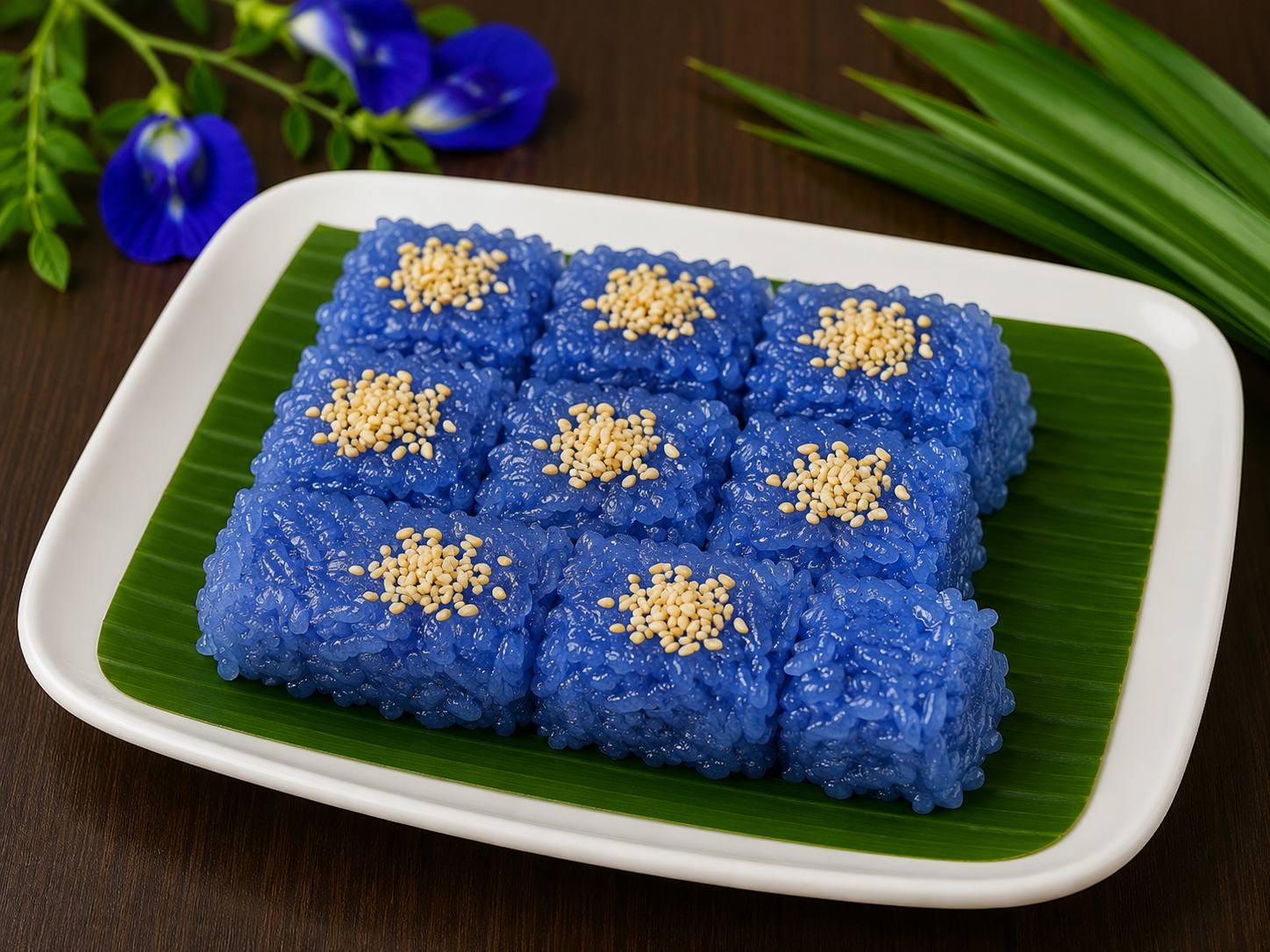 Butterfly Pea Crystal Sticky Rice — ข้าวเหนียวแก้วอัญชัน
