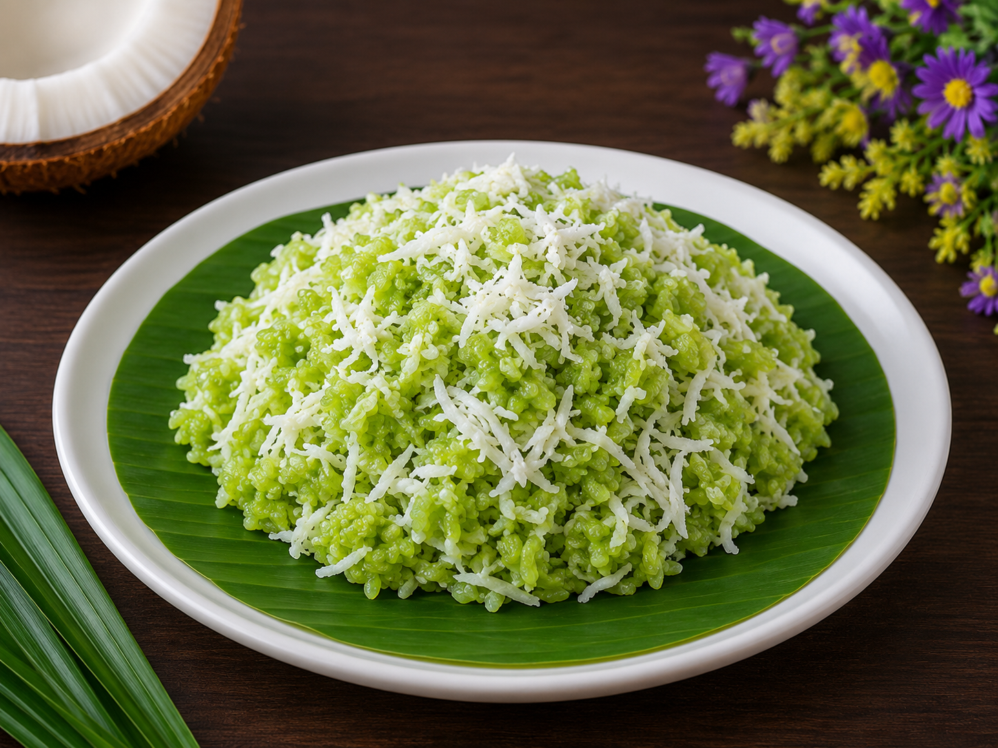 Fresh Young Rice with Coconut — ข้าวเม่าใหม่คลุกมะพร้าว