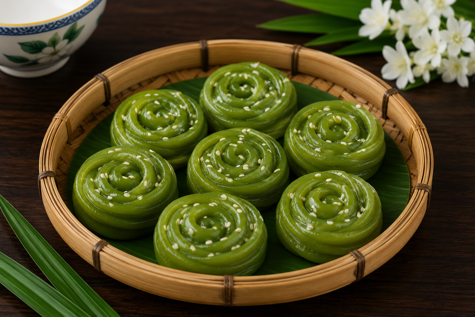 Pandan Coconut Jelly Cake — ขนมเปียกปูนใบเตย